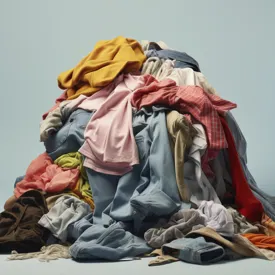 Fast Fashion Concept With Piles Clothes